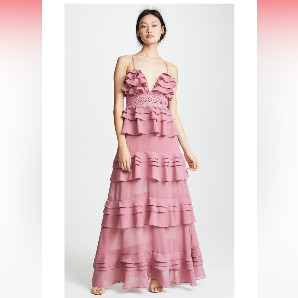GLAMOROUS TRUE DECADENCE RUFFLE GOWN IN PINK